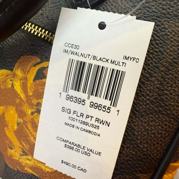 coach Rowan Satchel Bag In Signature Canvas With Floral Print cce30 - Picture 7 of 7